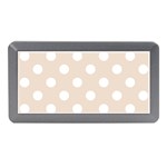 Polka Dots - White on Almond Brown Memory Card Reader (Mini)