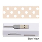 Polka Dots - White on Almond Brown Memory Card Reader (Stick)