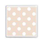 Polka Dots - White on Almond Brown Memory Card Reader with Storage (Square)