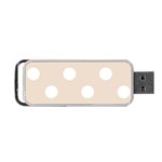 Polka Dots - White on Almond Brown Portable USB Flash (Two Sides)