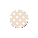 Polka Dots - White on Almond Brown Golf Ball Marker