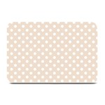 Polka Dots - White on Almond Brown Plate Mat
