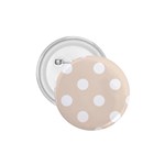 Polka Dots - White on Almond Brown 1.75  Button