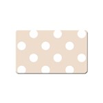 Polka Dots - White on Almond Brown Magnet (Name Card)