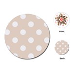 Polka Dots - White on Almond Brown Playing Cards (Round)