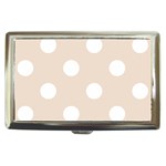 Polka Dots - White on Almond Brown Cigarette Money Case