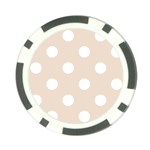 Polka Dots - White on Almond Brown Poker Chip Card Guard (10 pack)