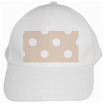 Polka Dots - White on Almond Brown White Cap