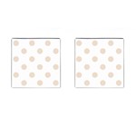 Polka Dots - Almond Brown on White Cufflinks (Square)