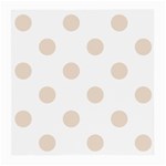 Polka Dots - Almond Brown on White Medium Glasses Cloth (2 Sides)