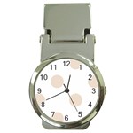 Polka Dots - Almond Brown on White Money Clip Watch