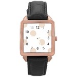 Polka Dots - Almond Brown on White Rose Gold Leather Watch