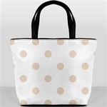 Polka Dots - Almond Brown on White Bucket Bag