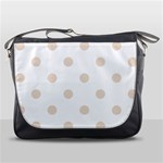 Polka Dots - Almond Brown on White Messenger Bag