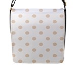 Polka Dots - Almond Brown on White Flap Closure Messenger Bag (L)