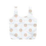 Polka Dots - Almond Brown on White Full Print Recycle Bag (S)