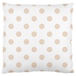 Polka Dots - Almond Brown on White Large Cushion Case (Two Sides)