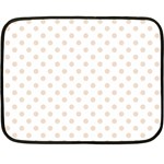 Polka Dots - Almond Brown on White Fleece Blanket (Mini)