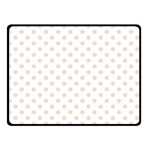 Polka Dots - Almond Brown on White Double Sided Fleece Blanket (Small) (Two Sides)