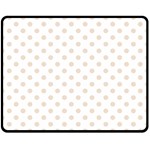 Polka Dots - Almond Brown on White Double Sided Fleece Blanket (Medium) (Two Sides)