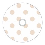 Polka Dots - Almond Brown on White CD Wall Clock