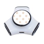 Polka Dots - Almond Brown on White Portable USB Hub (One Side)