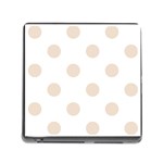 Polka Dots - Almond Brown on White Memory Card Reader (Square)
