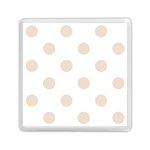 Polka Dots - Almond Brown on White Memory Card Reader with Storage (Square)