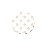 Polka Dots - Almond Brown on White Golf Ball Marker (4 pack)