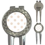 Polka Dots - Almond Brown on White 3-in-1 Golf Divot