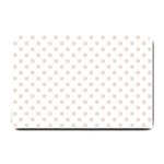 Polka Dots - Almond Brown on White Small Doormat
