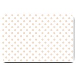 Polka Dots - Almond Brown on White Large Doormat