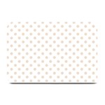 Polka Dots - Almond Brown on White Plate Mat