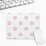 Polka Dots - Almond Brown on White Small Mousepad