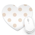 Polka Dots - Almond Brown on White Heart Mousepad