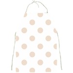 Polka Dots - Almond Brown on White Full Print Apron