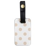 Polka Dots - Almond Brown on White Luggage Tag (One Side)