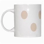 Polka Dots - Almond Brown on White White Mug