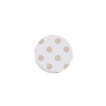 Polka Dots - Almond Brown on White 1  Mini Magnet