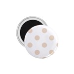 Polka Dots - Almond Brown on White 1.75  Magnet
