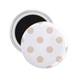 Polka Dots - Almond Brown on White 2.25  Magnet