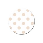 Polka Dots - Almond Brown on White Magnet 3  (Round)
