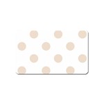 Polka Dots - Almond Brown on White Magnet (Name Card)
