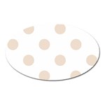 Polka Dots - Almond Brown on White Magnet (Oval)