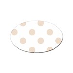 Polka Dots - Almond Brown on White Sticker Oval (10 pack)
