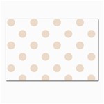 Polka Dots - Almond Brown on White Postcard 4 x 6  (Pkg of 10)