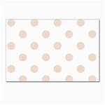 Polka Dots - Almond Brown on White Postcards 5  x 7  (Pkg of 10)