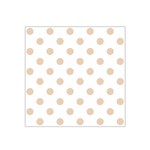 Polka Dots - Pastel Brown on White Satin Bandana Scarf