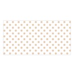 Polka Dots - Pastel Brown on White Satin Shawl