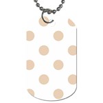 Polka Dots - Pastel Brown on White Dog Tag (Two Sides)